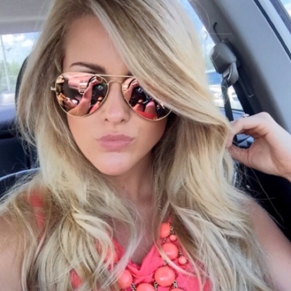 RAY-BAN Gold Matte / Pink Aviator Sunglasses